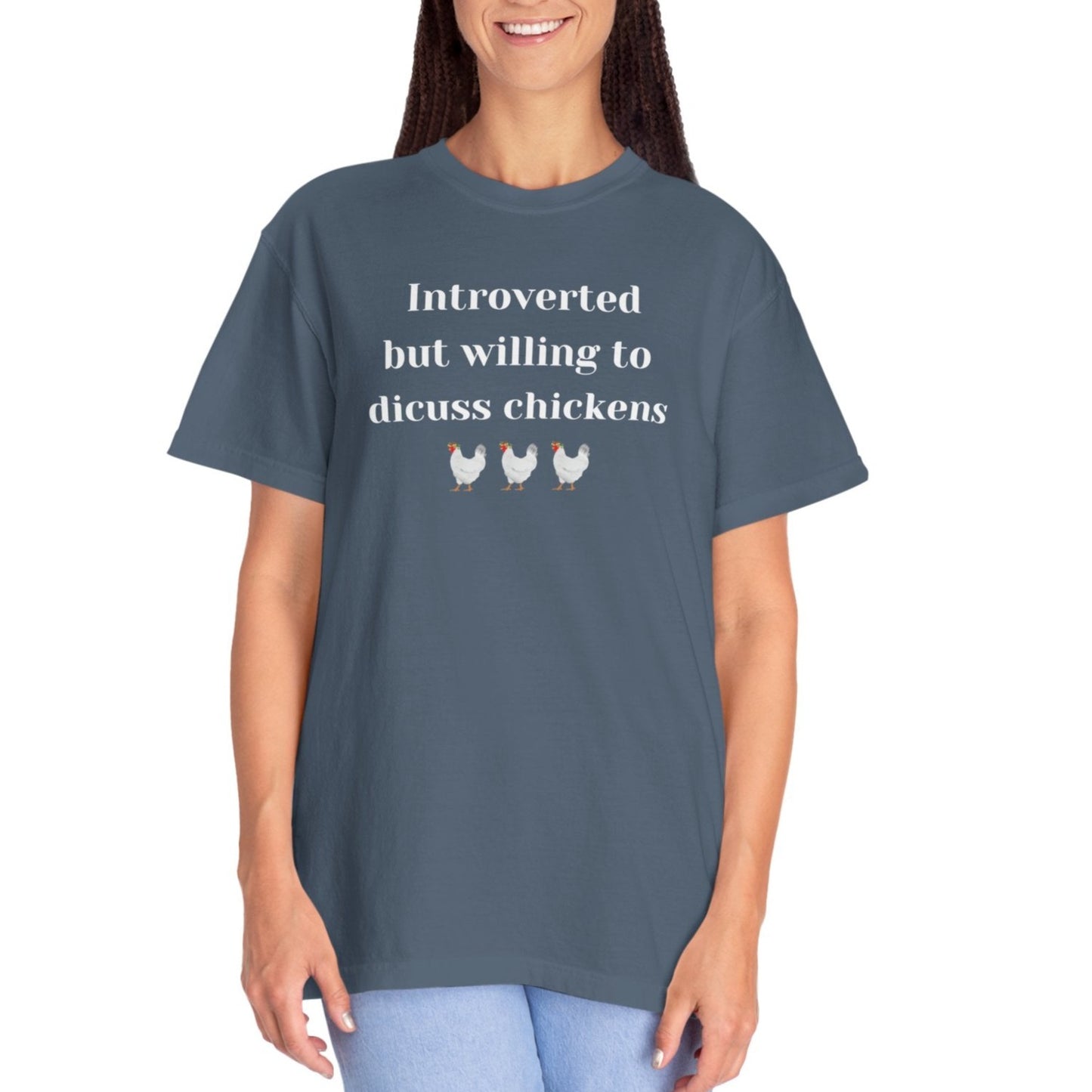 Introverted But Willing To Discuss Chickens, Heavy Weight T-shirt